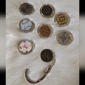 Designer Patterned Bag Hooks - Silver